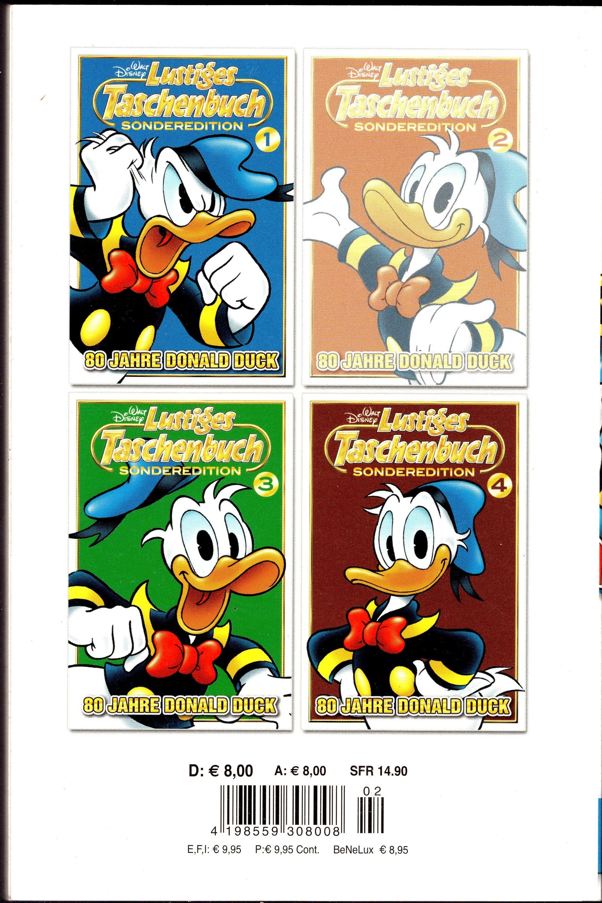 "80 Jahre Donald Duck" LTB Sonderedition / Vier Einzelbände