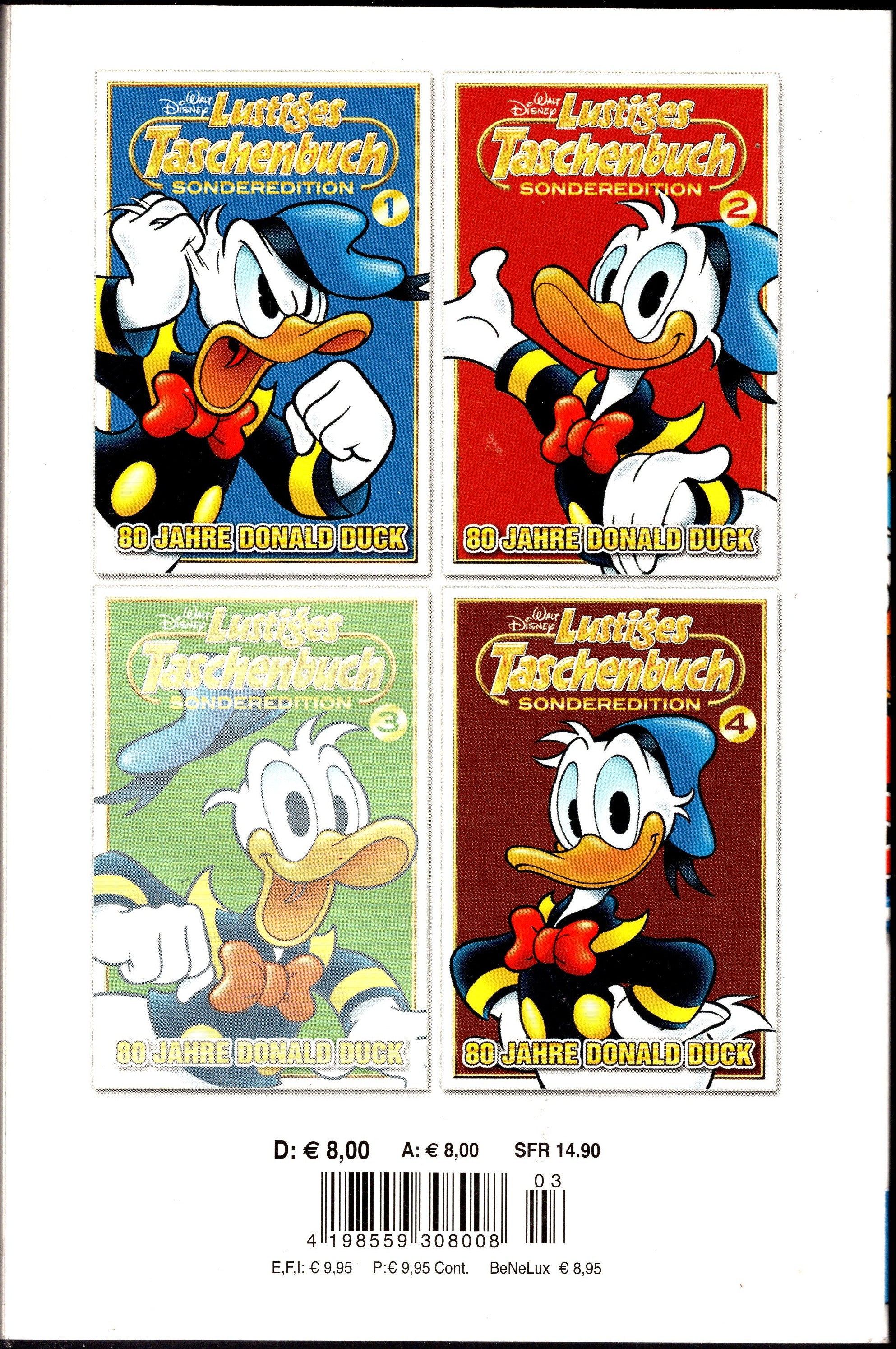 "80 Jahre Donald Duck" LTB Sonderedition / Vier Einzelbände