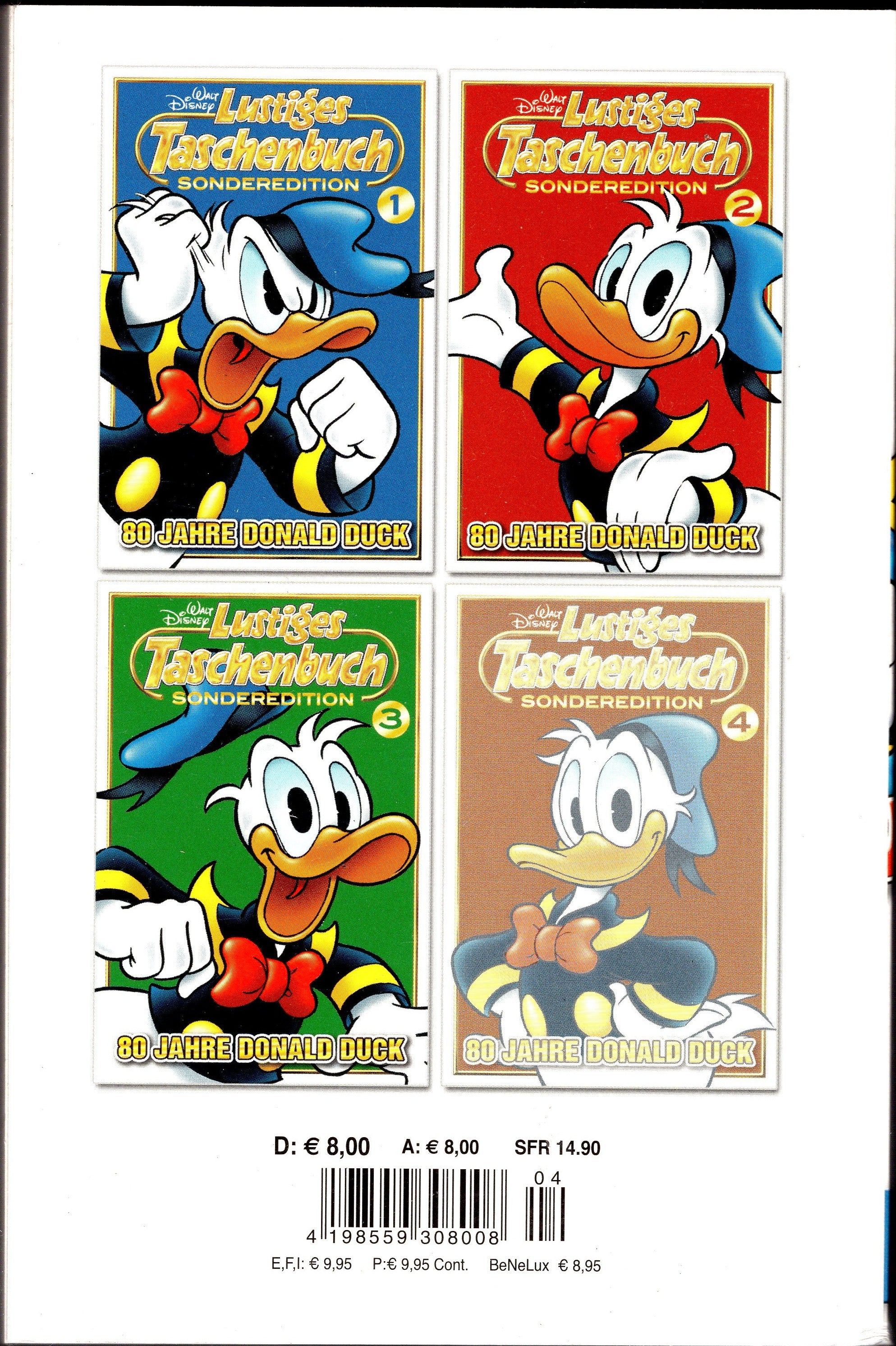 "80 Jahre Donald Duck" LTB Sonderedition / Vier Einzelbände